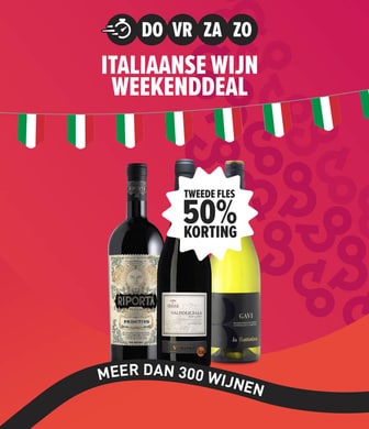Italiaanse wijn weekenddeal meer dan 300 wijnen tweede fles 50% korting